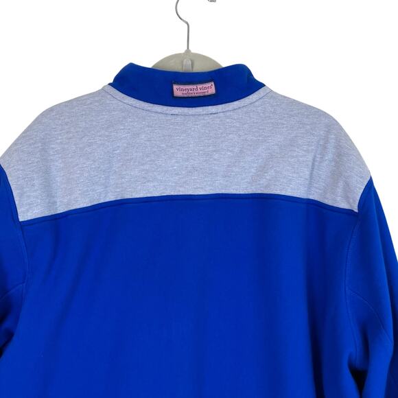 Vineyard Vines Mens XXL Half Zip Sweatshirt Pullover Two-toned Blue Grey Warm - Picture 4 of 16